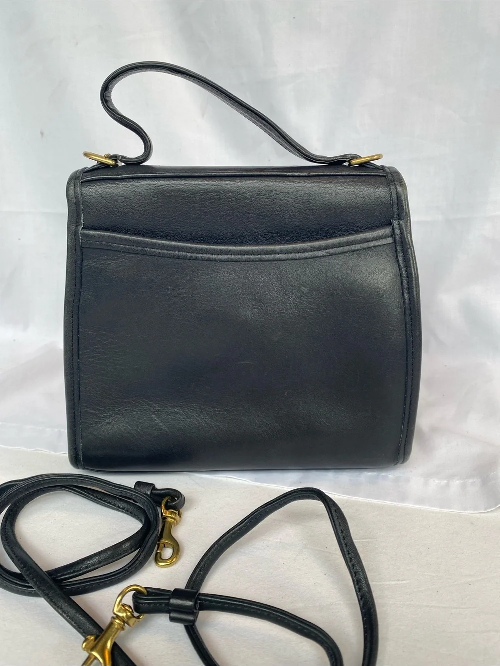 Coach Regina 9983 Black Leather Top-Handle Crossbody Purse